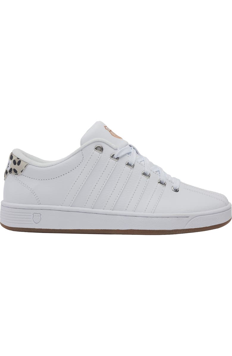 K-Swiss Court Pro II CMF Leather Sneaker, Alternate, color, White/ Lite Gum/ Leopard-M