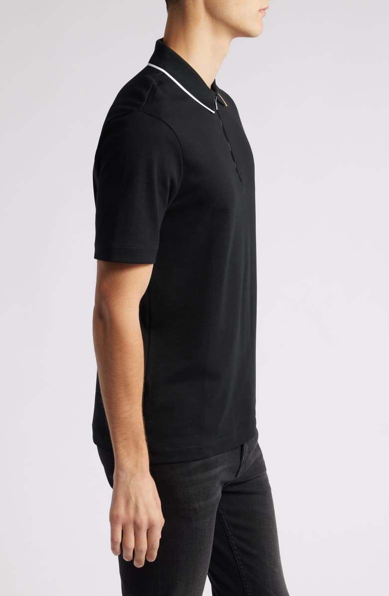 BOSS Tipped Quarter Zip Polo, Alternate, color,