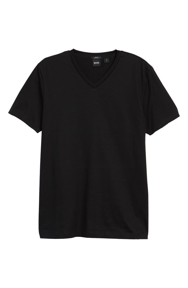 BOSS Teal Slim Fit V-Neck T-Shirt, Alternate, color, 