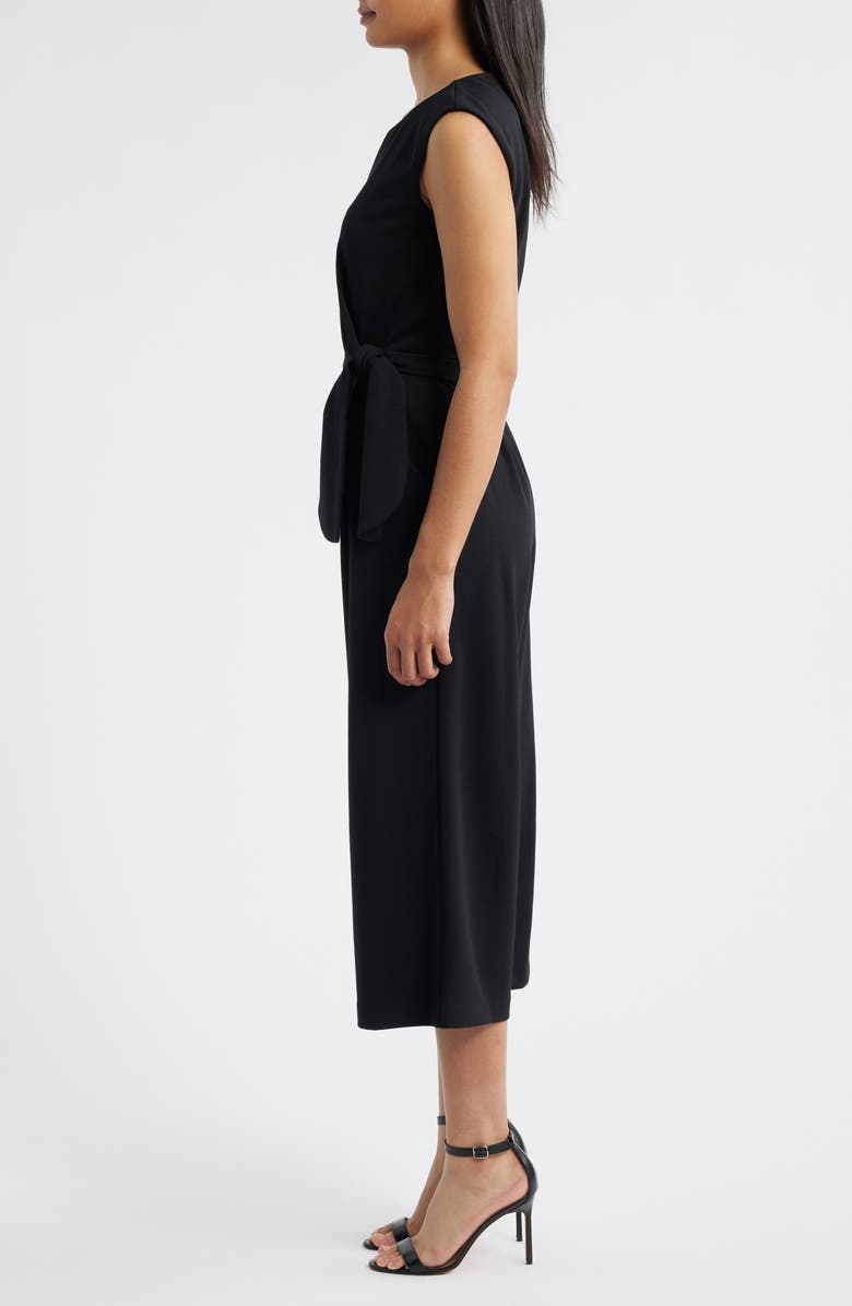 Tahari ASL Side Knot Scuba Crepe Jumpsuit, Alternate, color, Black