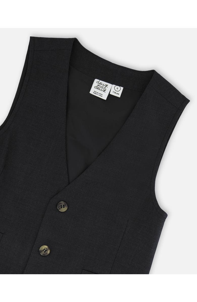 Deux par Deux Sleveless Elegant V-Neck Vest, Alternate, color, Black