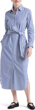 Robert Graham Leona Stripe Long Sleeve Midi Shirtdress