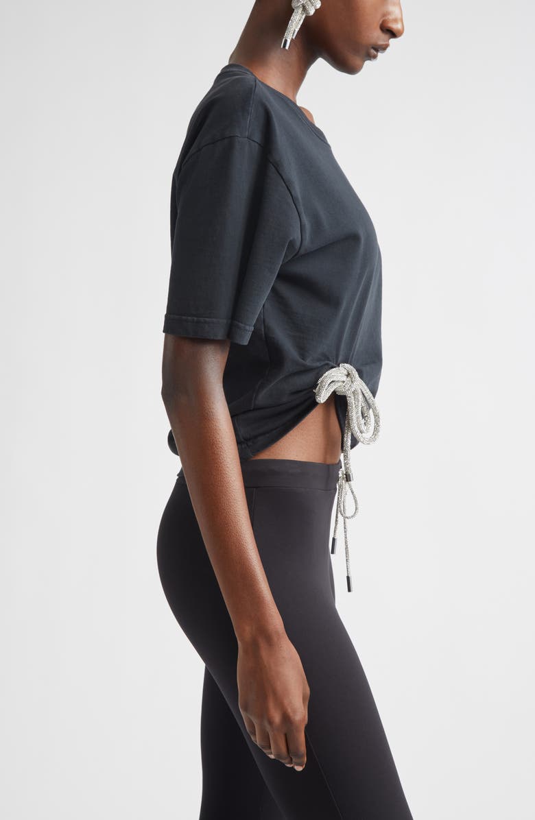Area Crystal Bow T-Shirt, Alternate, color, Washed Black