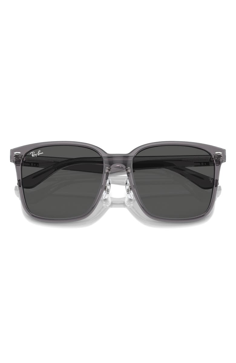 Ray-Ban Slim Square 57mm Sunglasses, Alternate, color, Transparent Grey