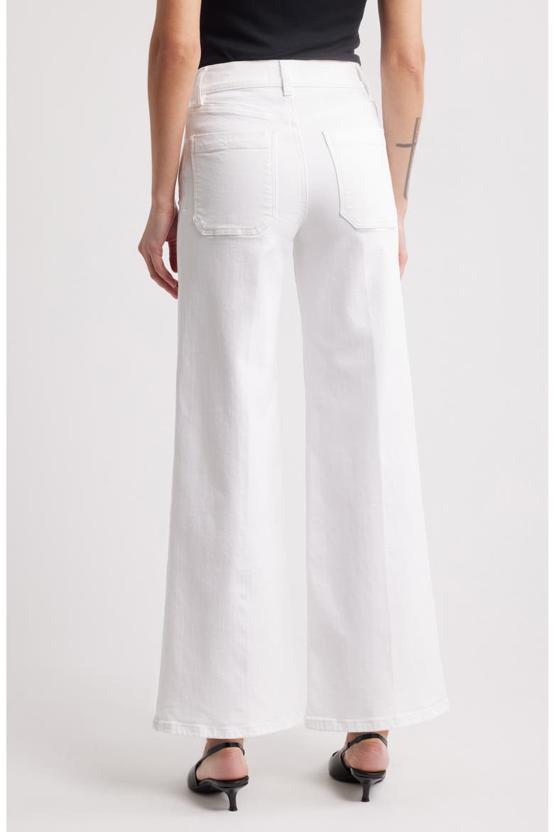 Le Pixie Slim Palazzo Patch Pocket High Waist Wide Leg Jeans, Alternate, color, WHITE