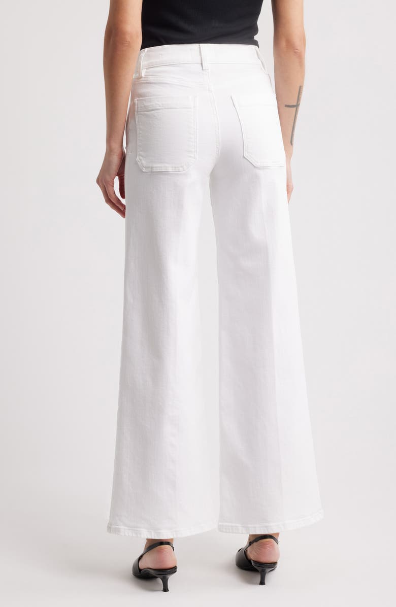 FRAME Le Pixie Slim Palazzo Patch Pocket High Waist Wide Leg Jeans, Alternate, color, White