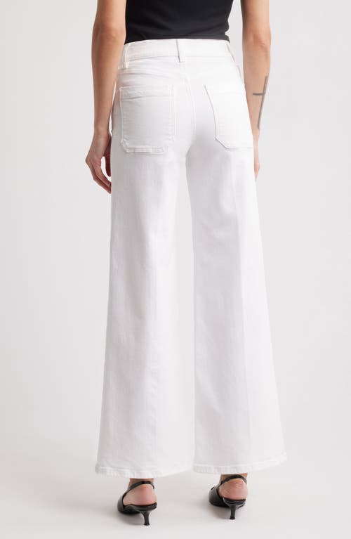 Shop Frame Le Pixie Slim Palazzo Patch Pocket High Waist Wide Leg Jeans In White