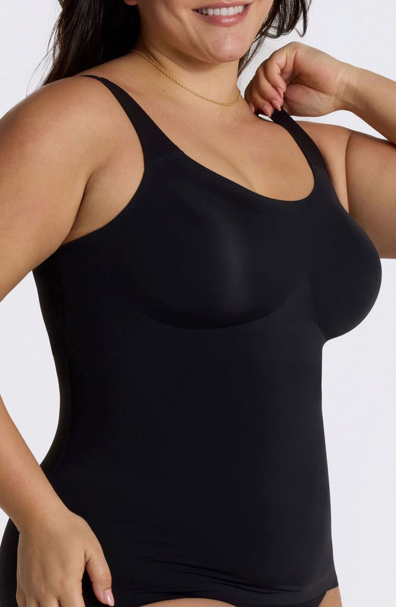 Evelyn & Bobbie Structured Scoop Shaper Camisole, Alternate, color, Black
