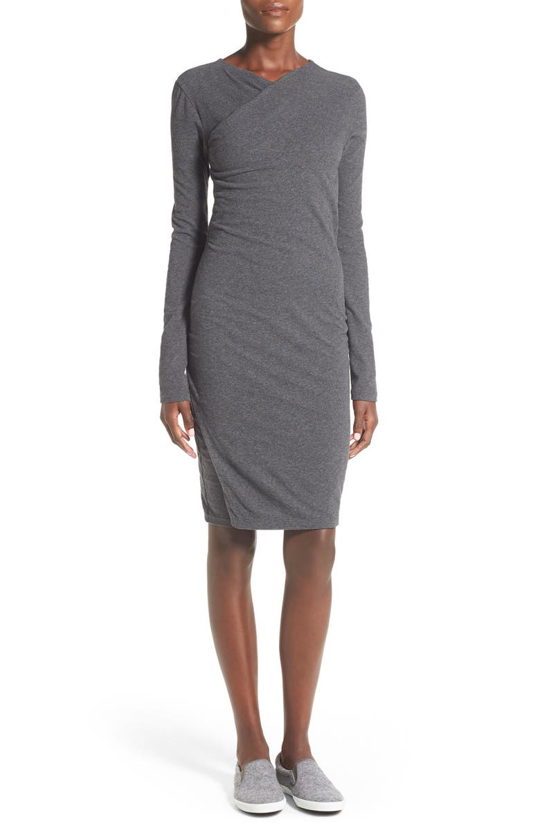James Perse Melange Jersey Wrap Dress, Alternate, color,