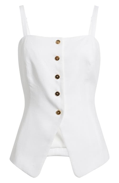 Tahari Asl Button-up Tank In White