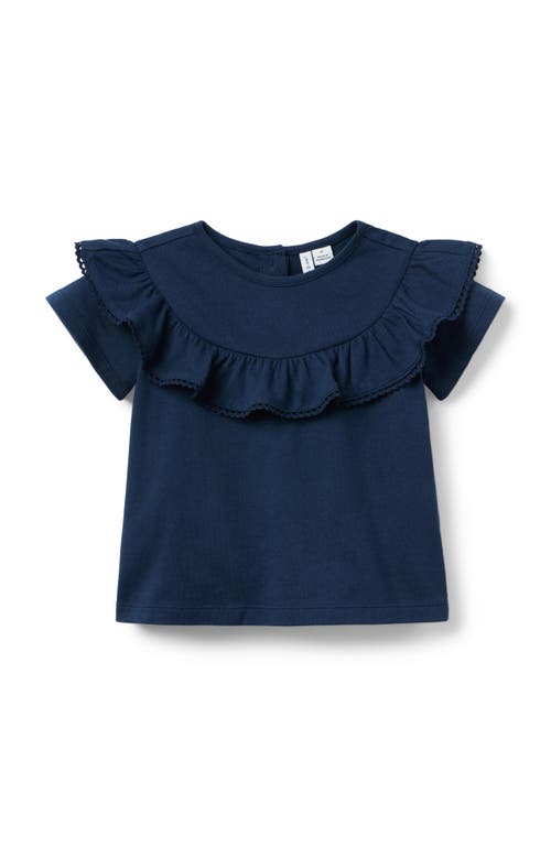 Janie And Jack Ruffle Top In Blue