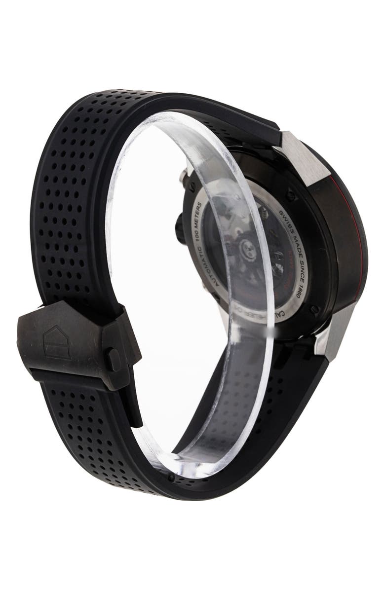 Watchfinder & Co. Tag Heuer Preowned 2017 Carrera CAR2A1Z.FT6044 Rubber Strap Watch, 45mm, Alternate, color, 