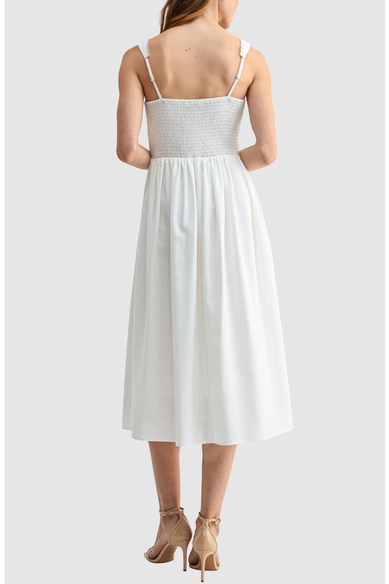 Corset A-Line Midi Dress, Alternate, color, WHITE