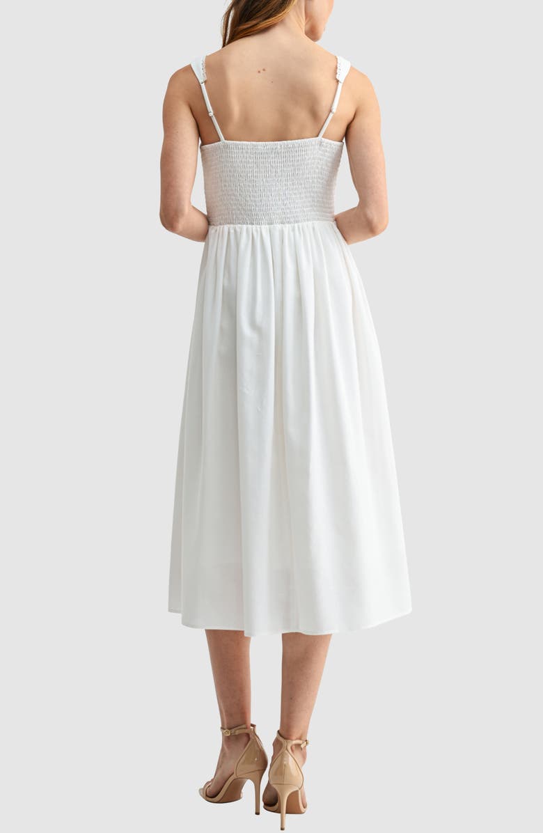 Lush Corset A-Line Midi Dress, Alternate, color, White