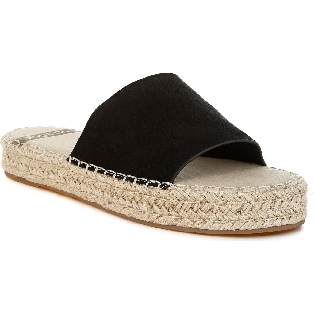 Rag & Co Women's Huntra Real Soft Leather Espadrille Flatforms In Black In Black