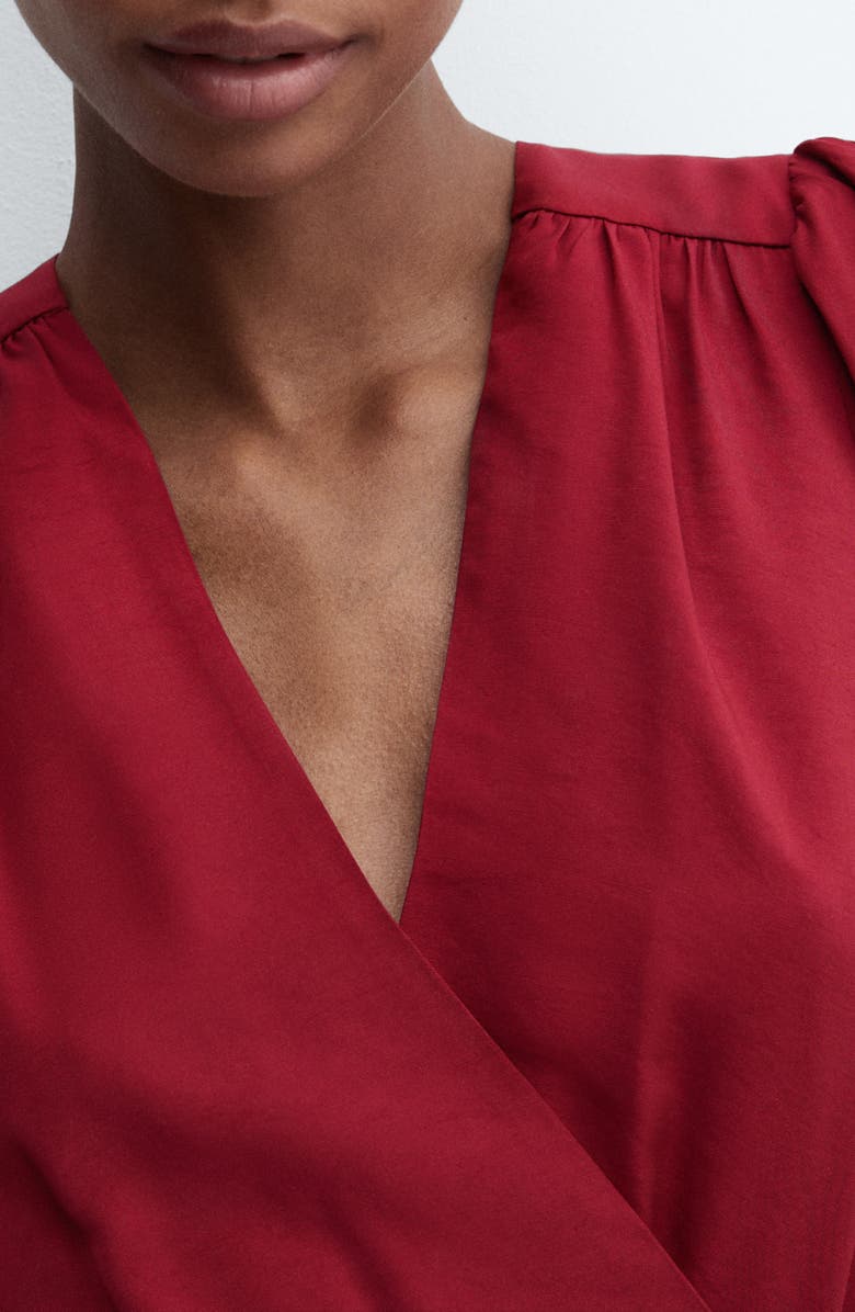 MANGO Long Sleeve Faux Wrap Minidress, Alternate, color, 