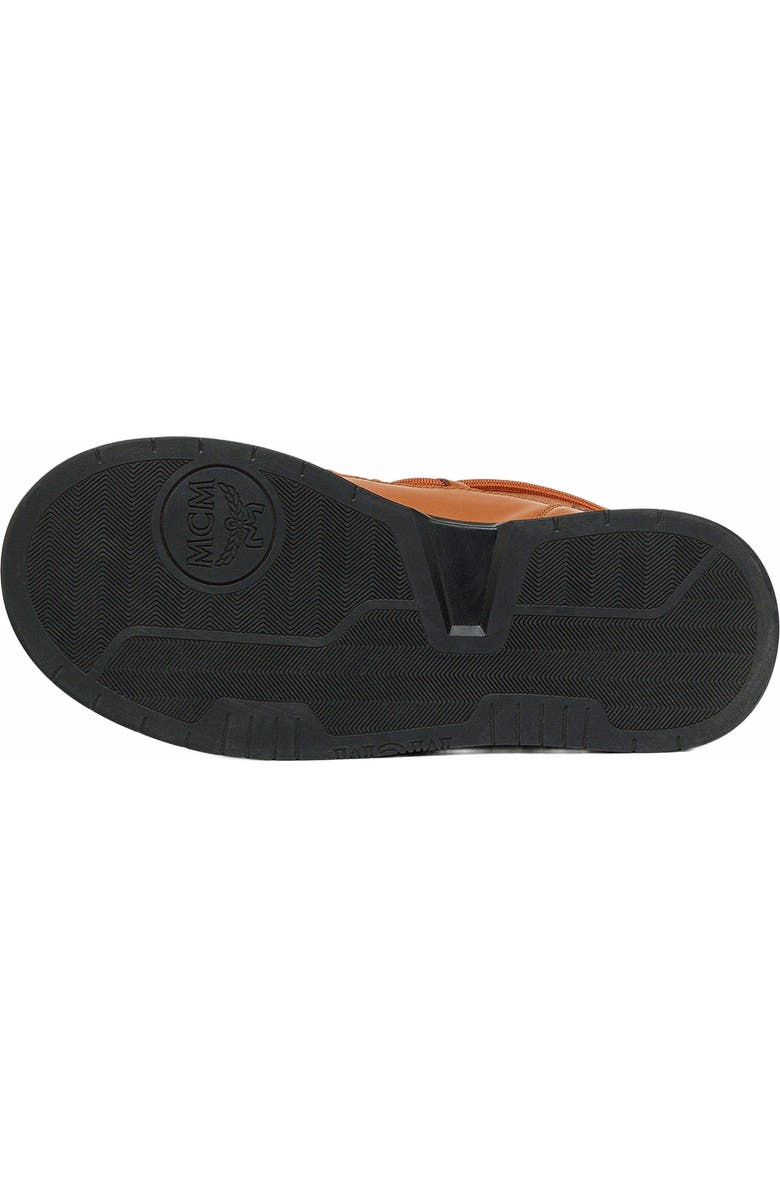 MCM Skyward Ankle Boots in Padded Monogram Nylon, Alternate, color, Cognac