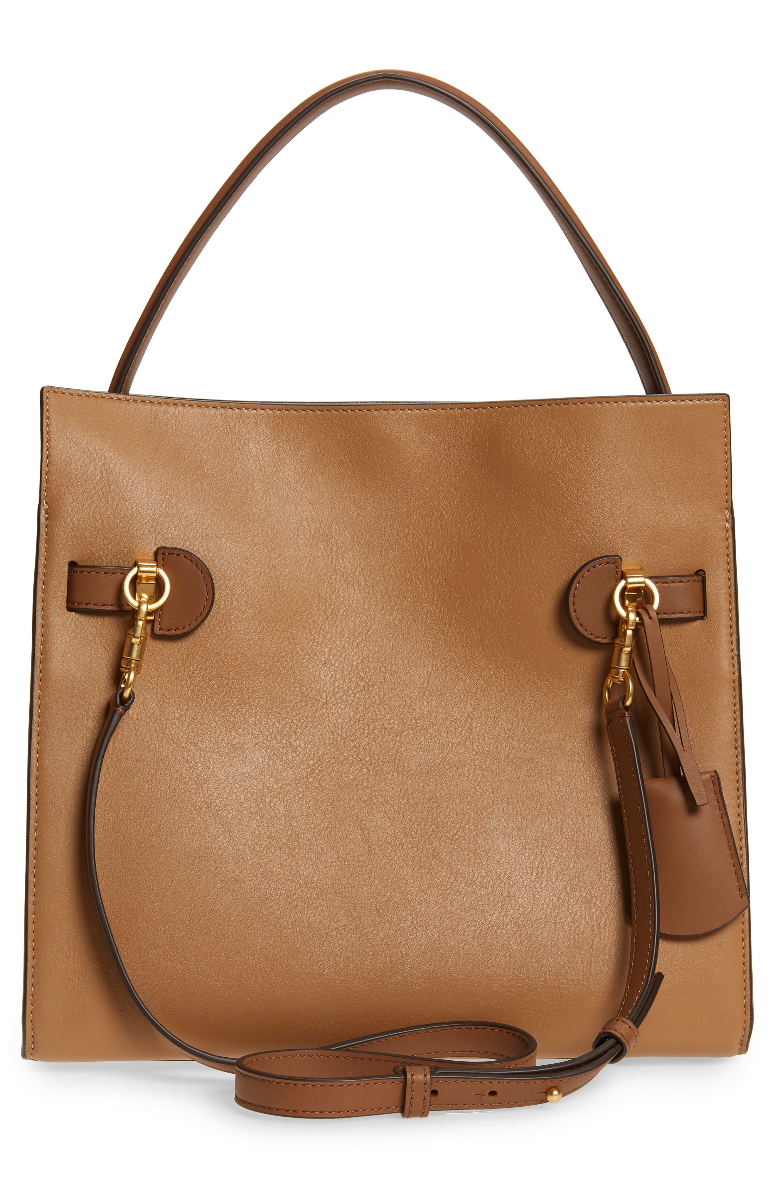 Tory Burch Lee Radziwill Leather Double Bag, Alternate, color, 