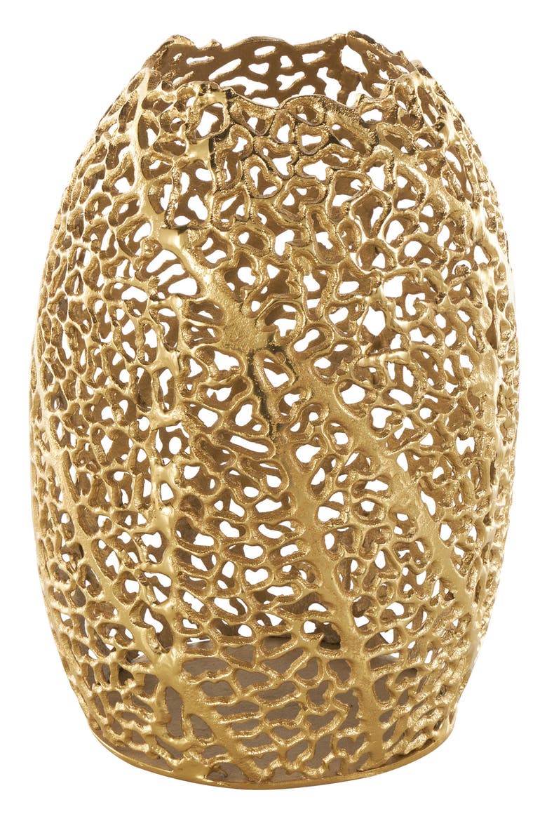 Textured Metal Vase, Alternate, color, GOLD