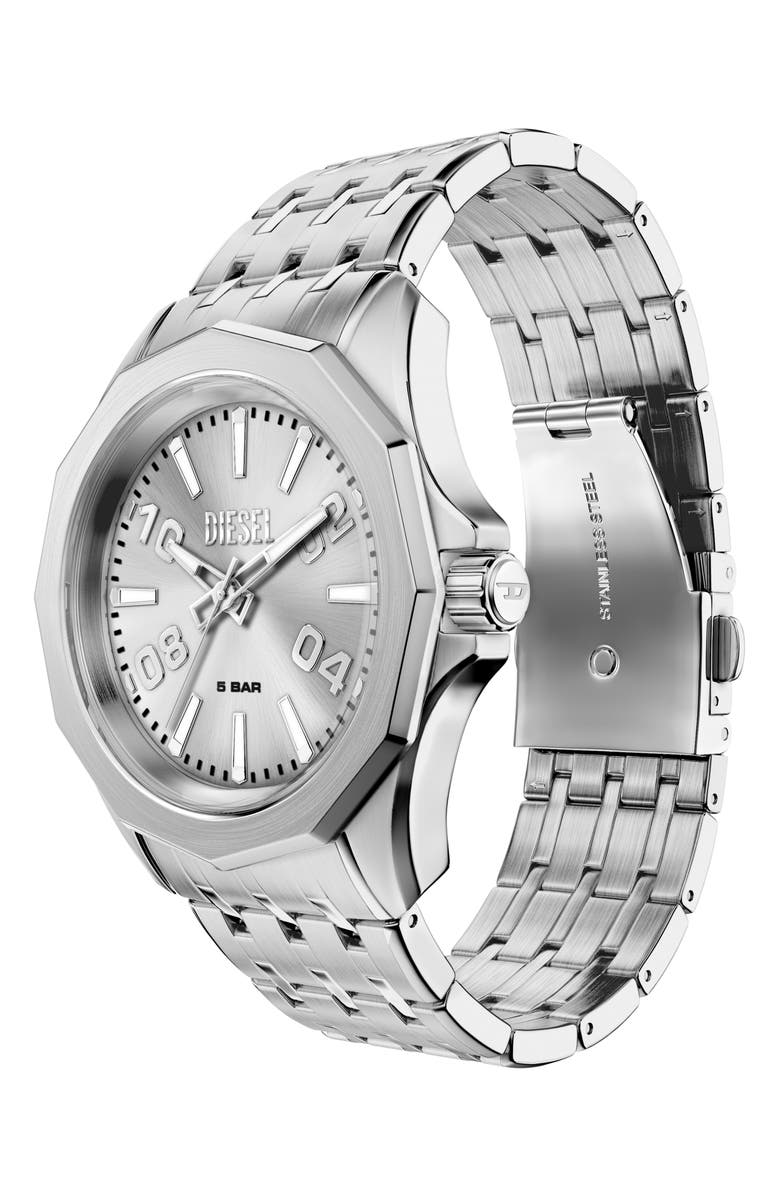 DIESEL<sup>®</sup> Stinger Bracelet Watch, 44mm, Alternate, color, Silver