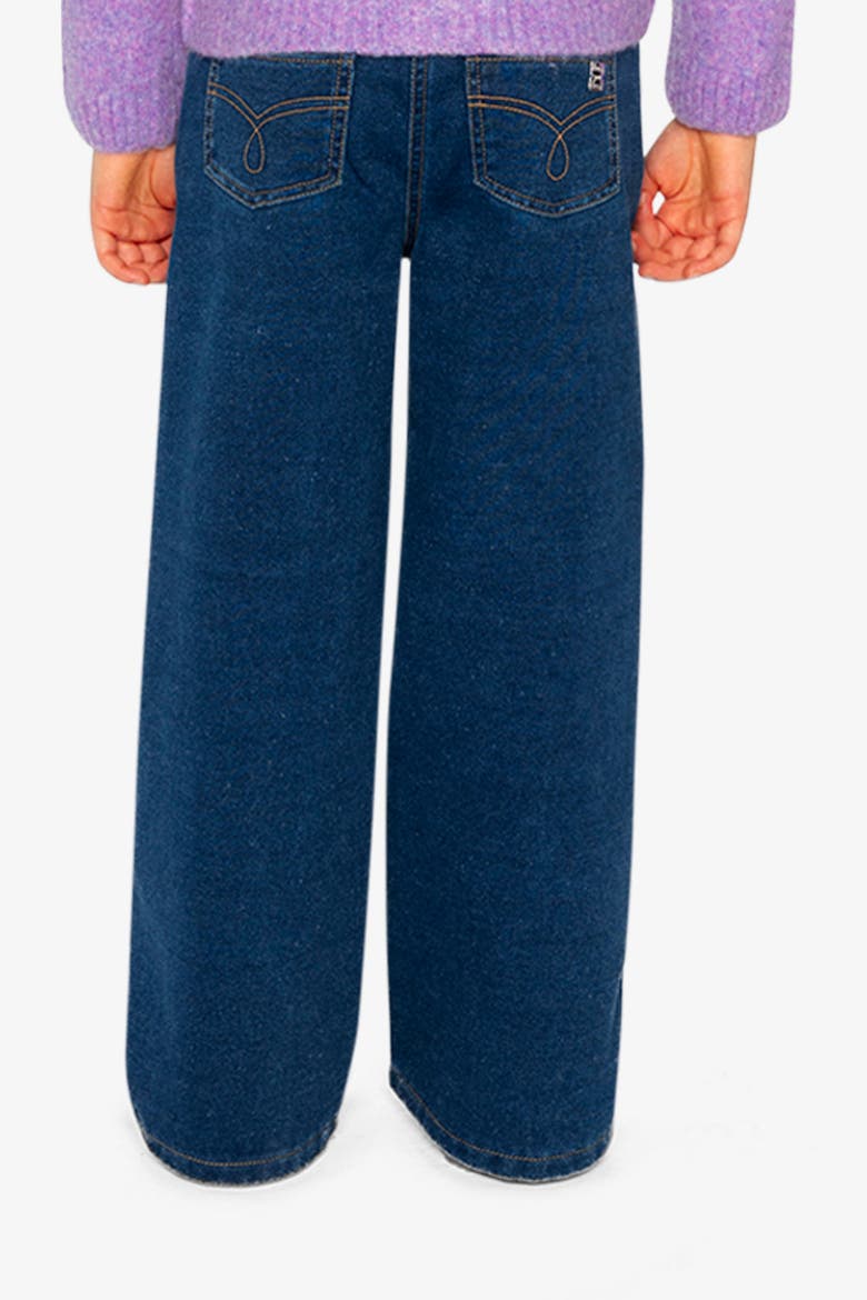 Lurex Topstitch Wide Leg Jeggings, Alternate, color, Navy Blue Denim