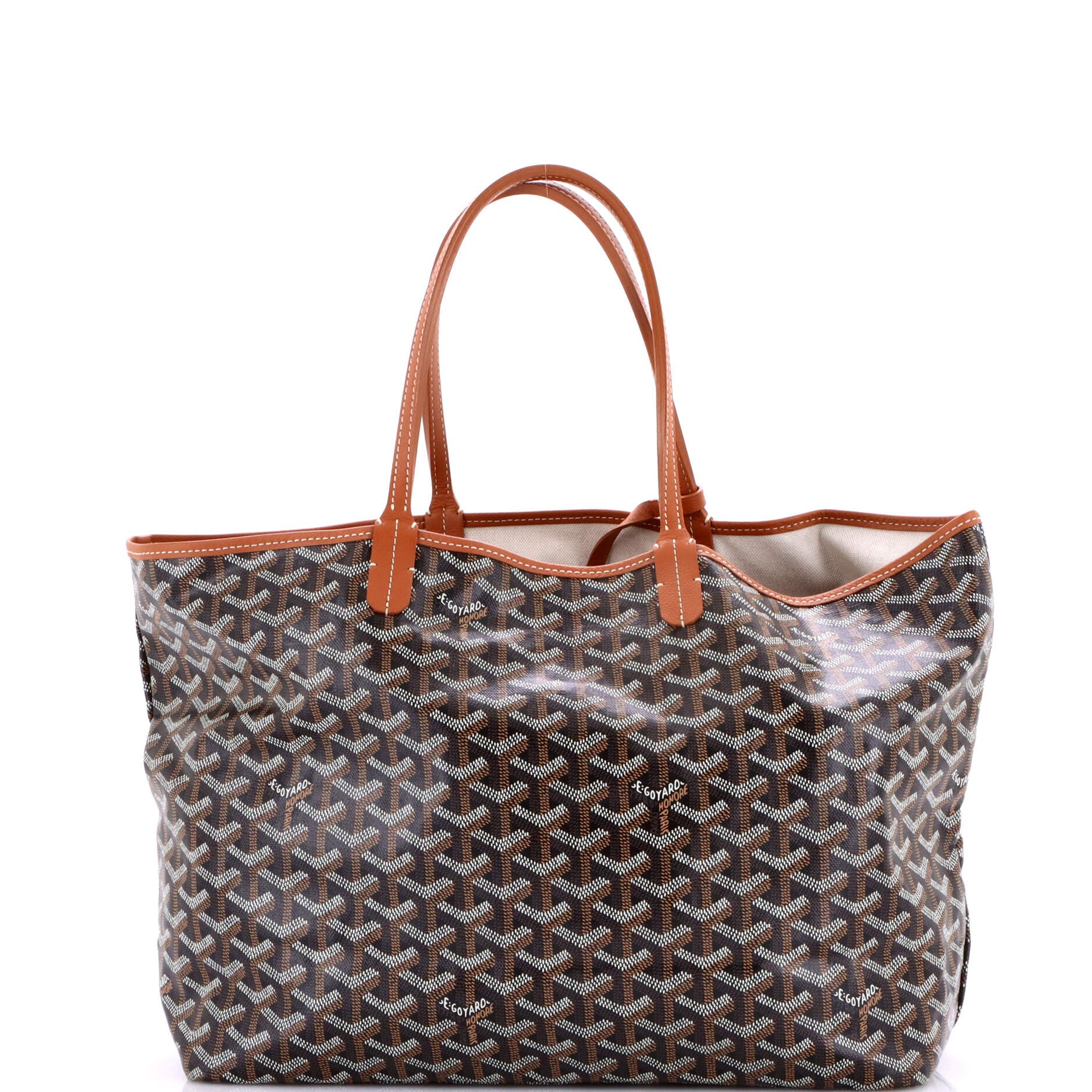 Pre-Owned Goyard Saint Louis Tote Coated Canvas PM, Main, color, Brown