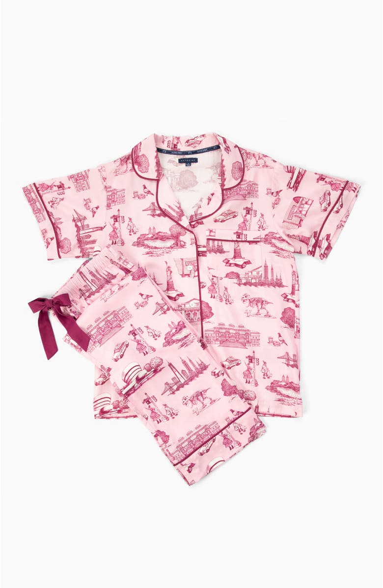 Katie Kime New York Toile Pants Set, Alternate, color, Pink