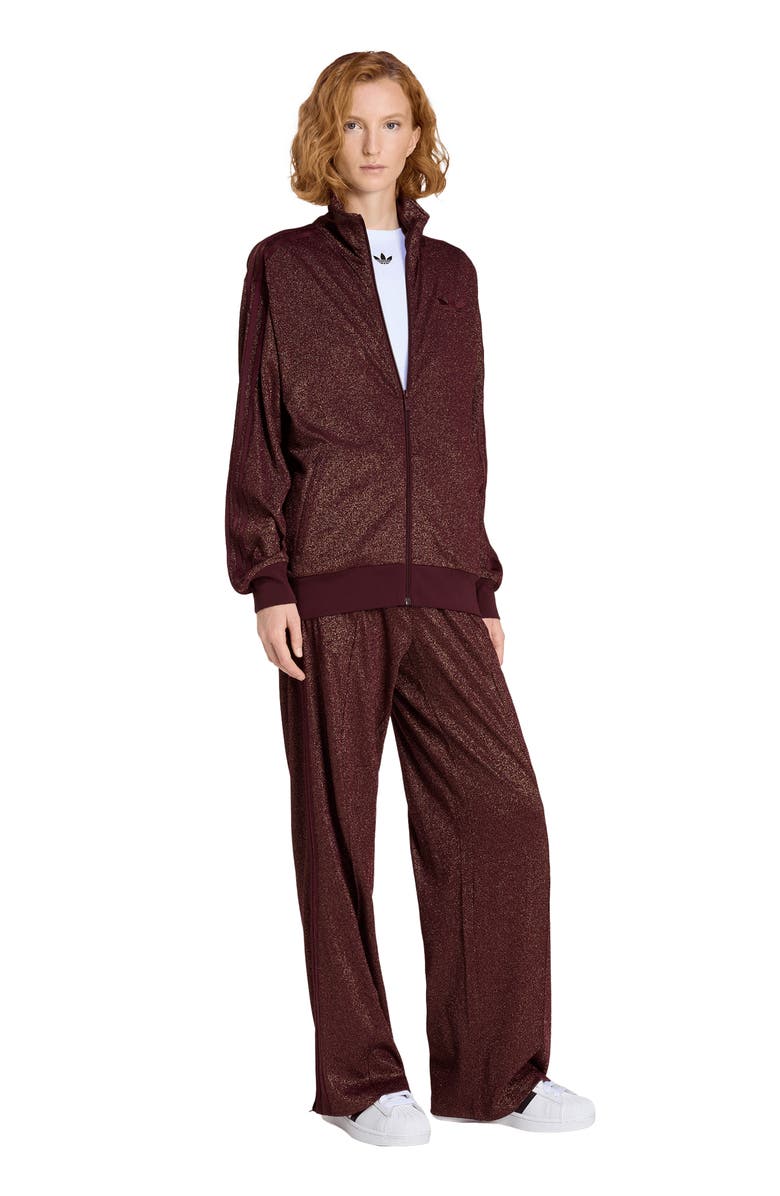 adidas Lurex Firebird Fit Track Jacket, Alternate, color, Medium Red