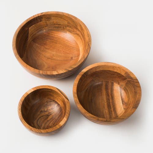 Mela Artisans Grava Acacia Wood Bowls