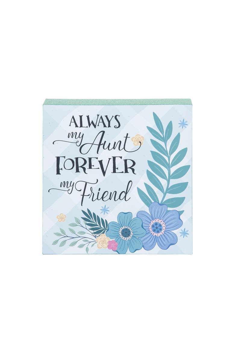 Always My Aunt Wooden Plaque, Main, color, Blue