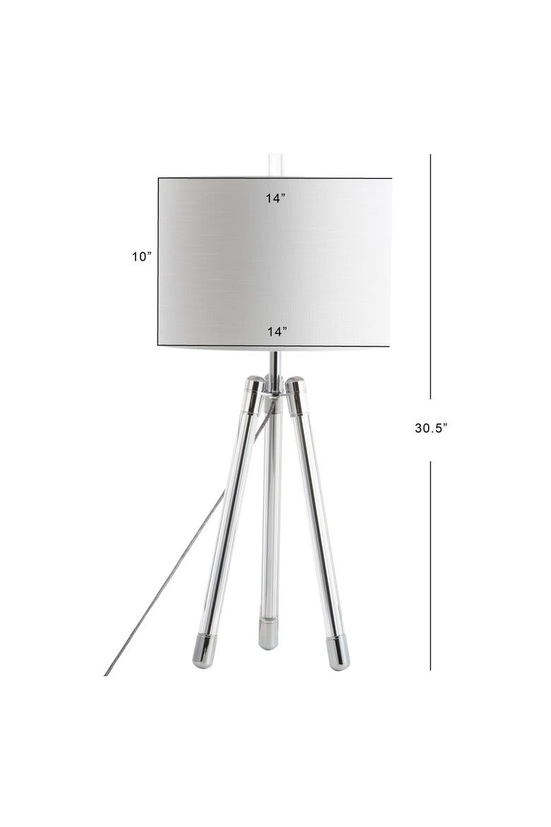 Wyman Surveyor's Tripod Crystal/Metal LED Table Lamp, Alternate, color, Chrome/Clear