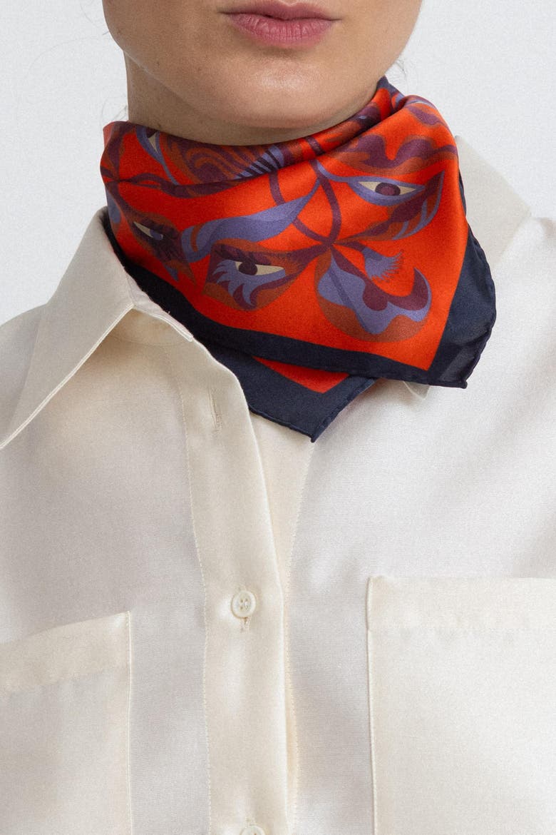 Medium Pure Silk Patterned Scarf, Alternate, color, Print 'I Bloom You'