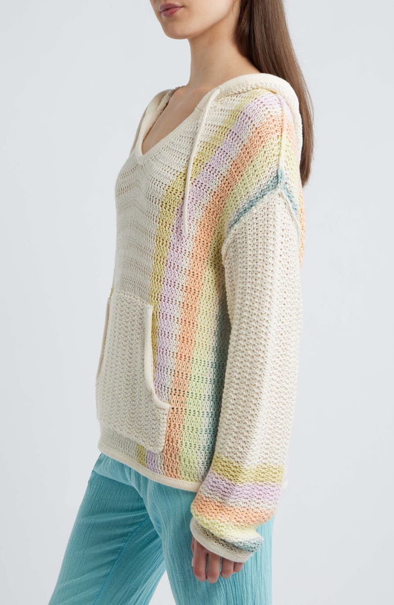 Rip Curl Revival Stripe Knit Hoodie, Alternate, color, Multicolor