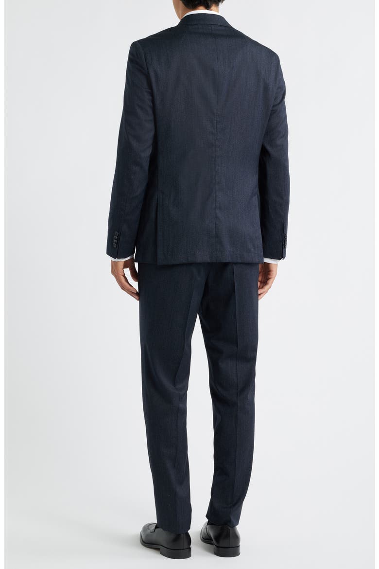 Huge Slim Fit Blue Mélange Stretch Wool Blend Suit, Alternate, color, DARK BLUE