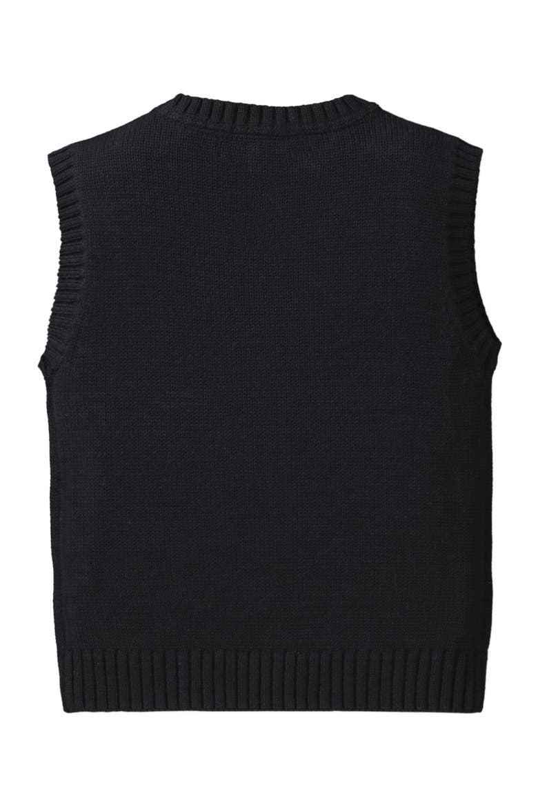 Boys' Organic Argyle Sweater Vest, Kids, Alternate, color, Black Holiday Argyle