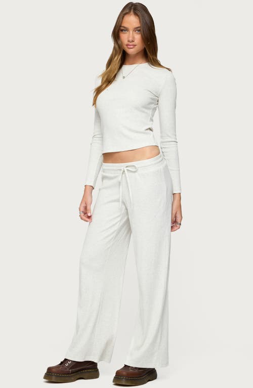 Edikted Cicilia Rib Drawstring Pants In White