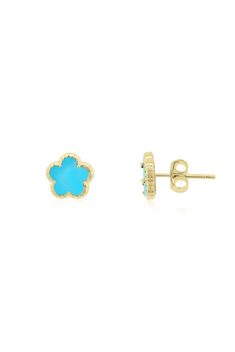 Turquoise Spring Flower Stud Earrings, Main, color, Turquoise