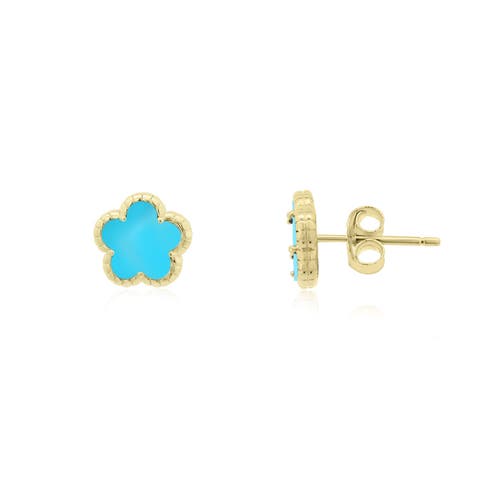 Turquoise Spring Flower Stud Earrings