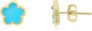 The Lovery Fine Jewelry Turquoise Spring Flower Stud Earrings