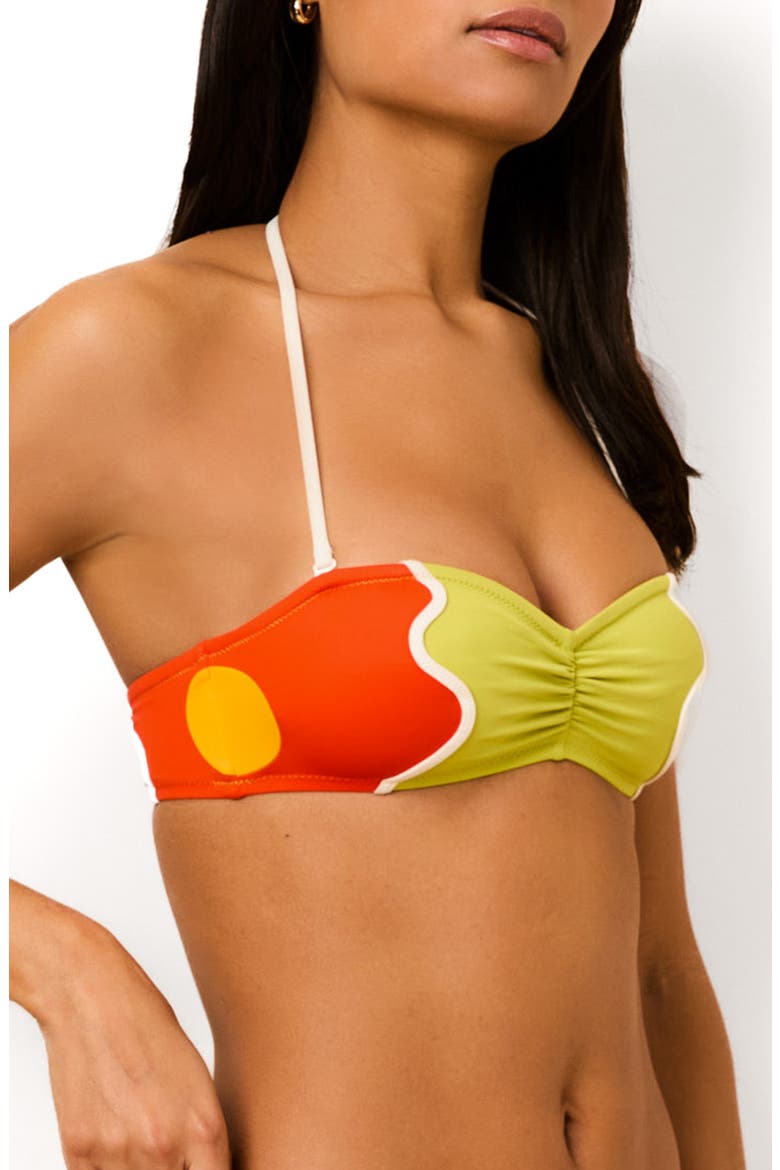 The Teagan Abstract Print Halter Bikini Top, Alternate, color, FLORAL COLOR BLOCK