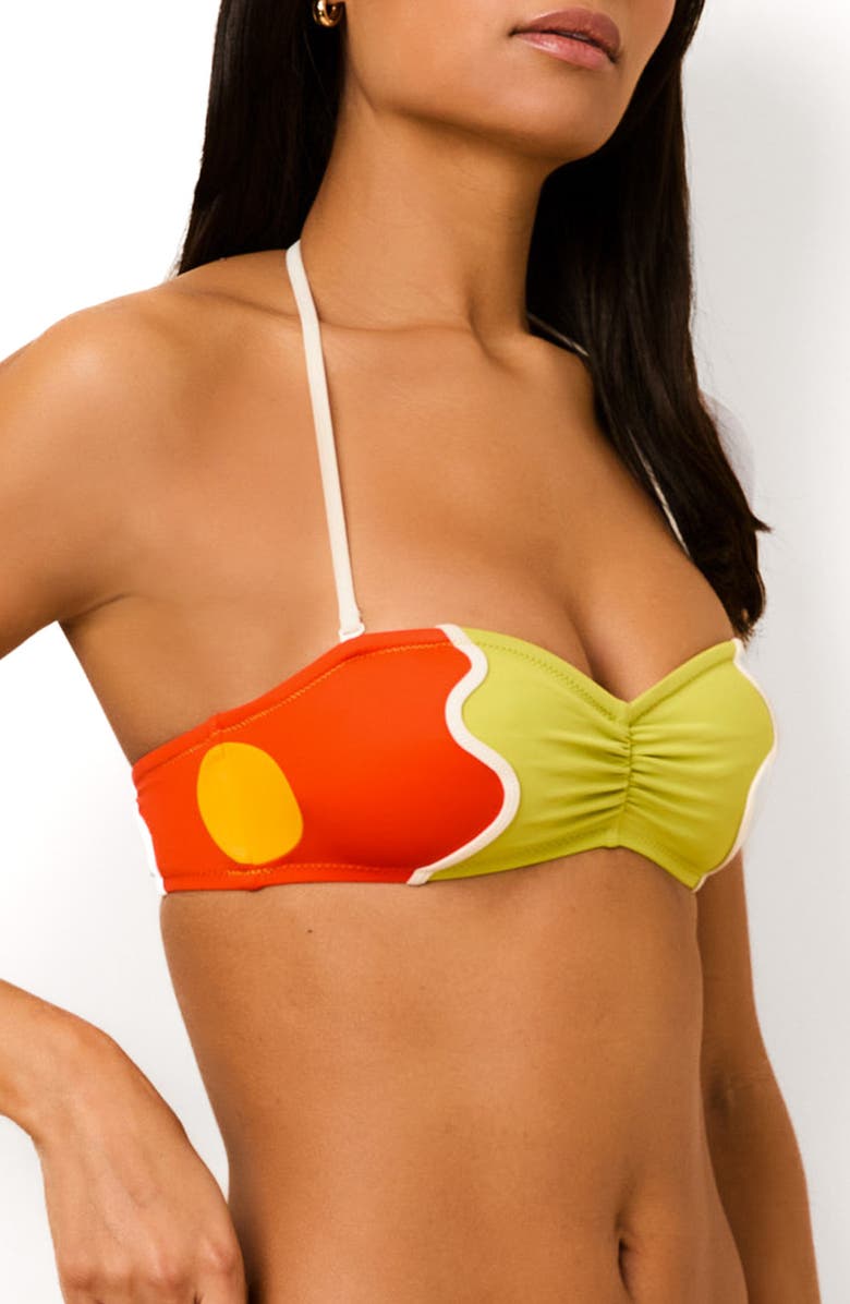 Solid & Striped The Teagan Abstract Print Halter Bikini Top, Alternate, color, Floral Color Block