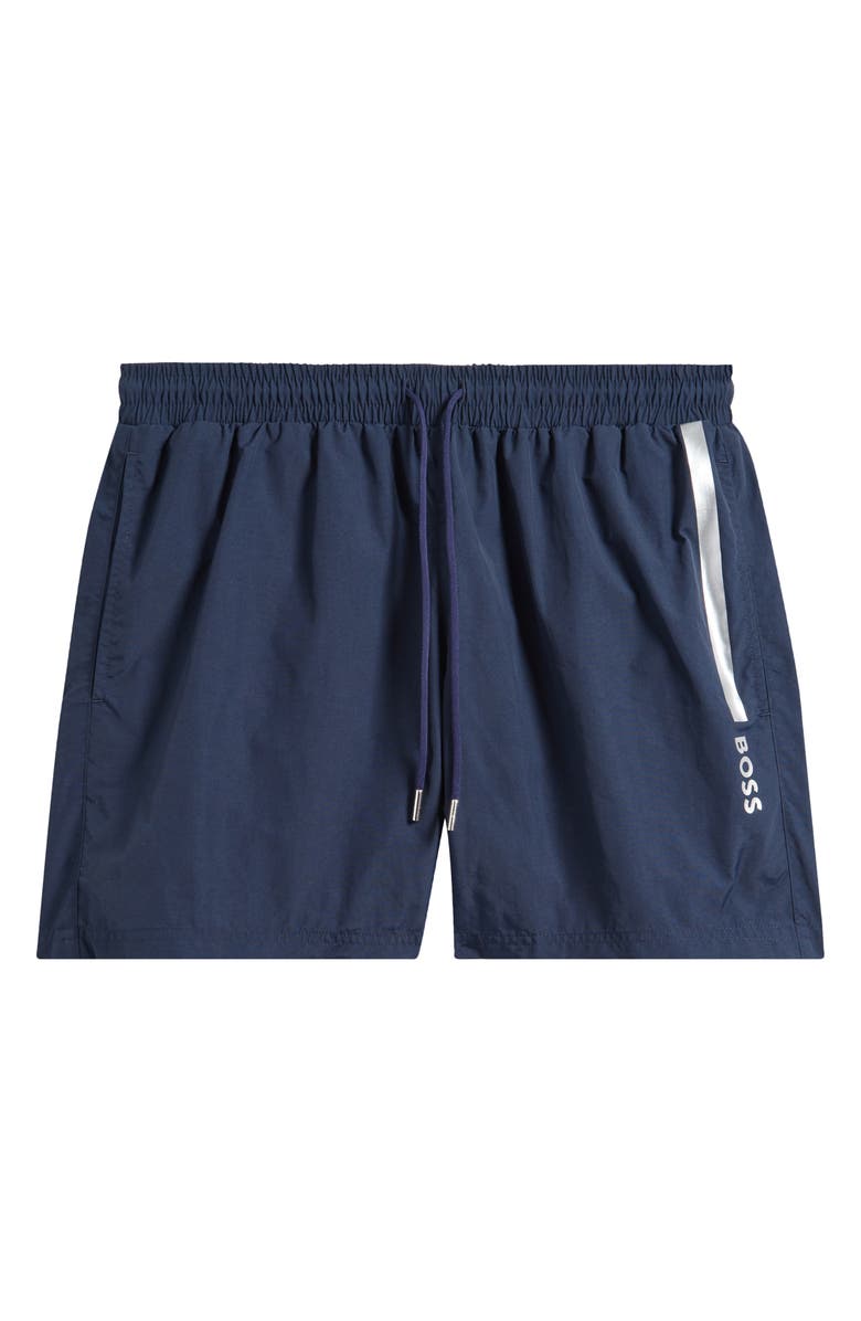 BOSS Ole Swim Trunks, Main, color, Navy