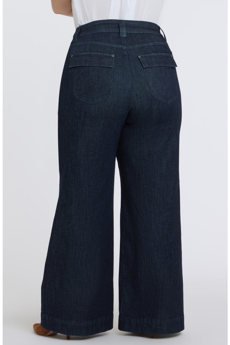 Mia Belted High Waist Palazzo Flare Jeans, Alternate, color, RINSE