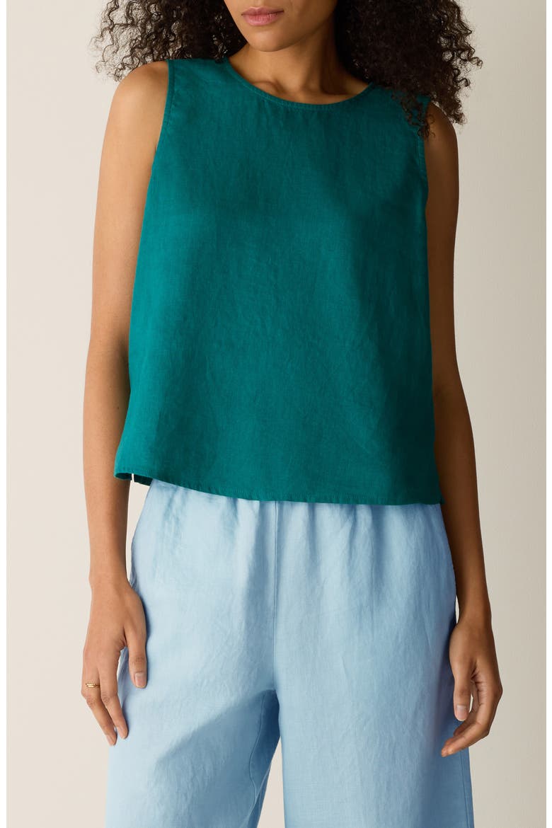 Organic Linen Shell, Main, color, TEAL