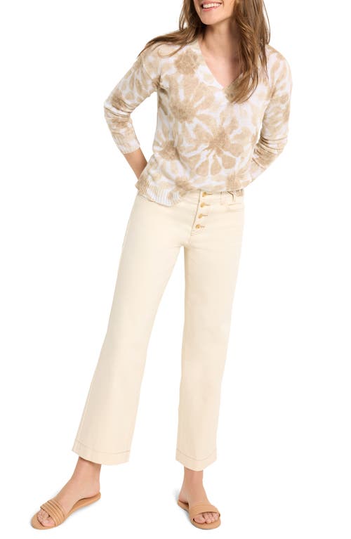 Nic + Zoe Floral Hint Supersoft Sweater In Neutral Multi