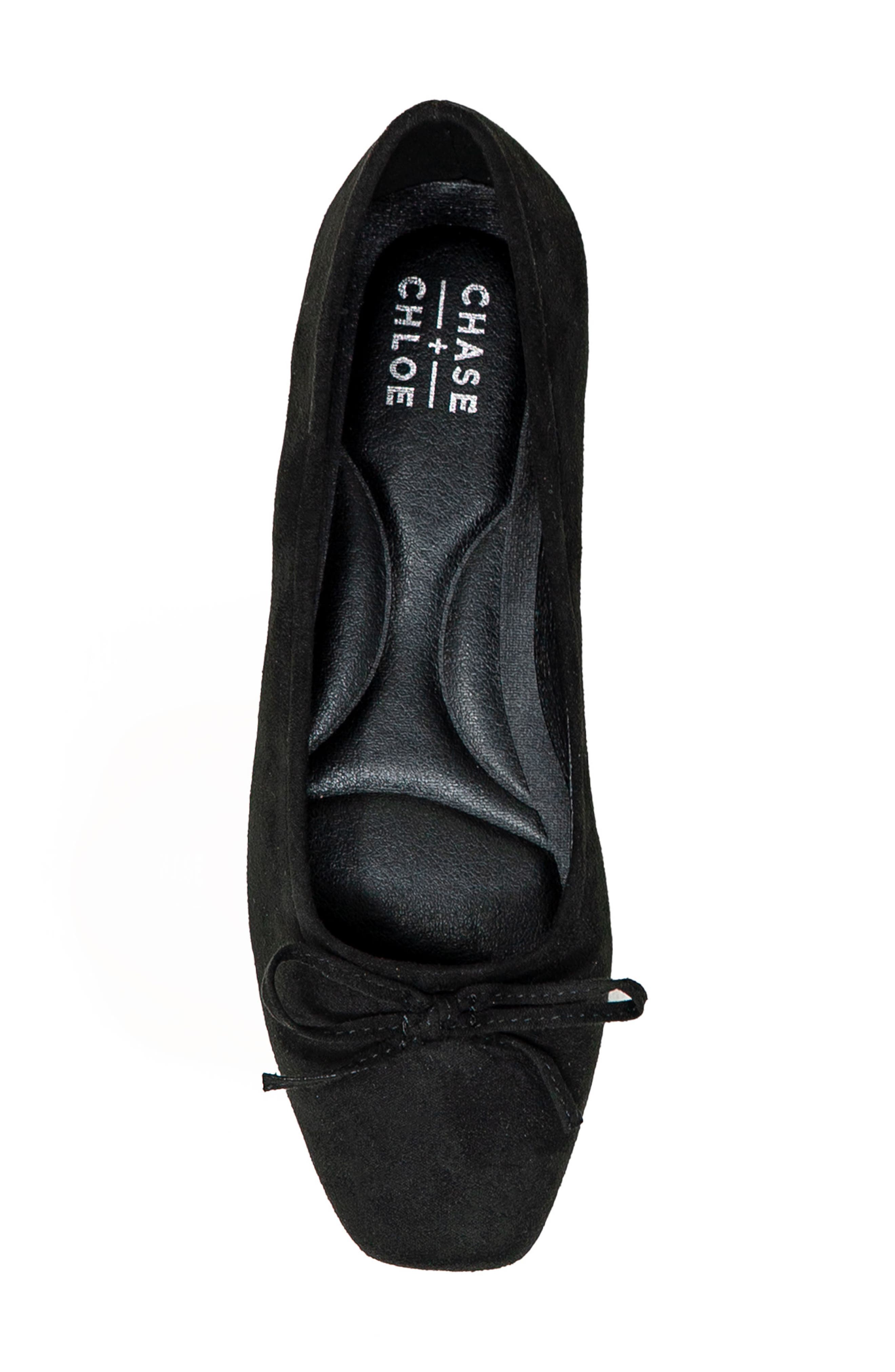 CHASE AND CHLOE Bow Ballet Flat, Alternate, color, Black