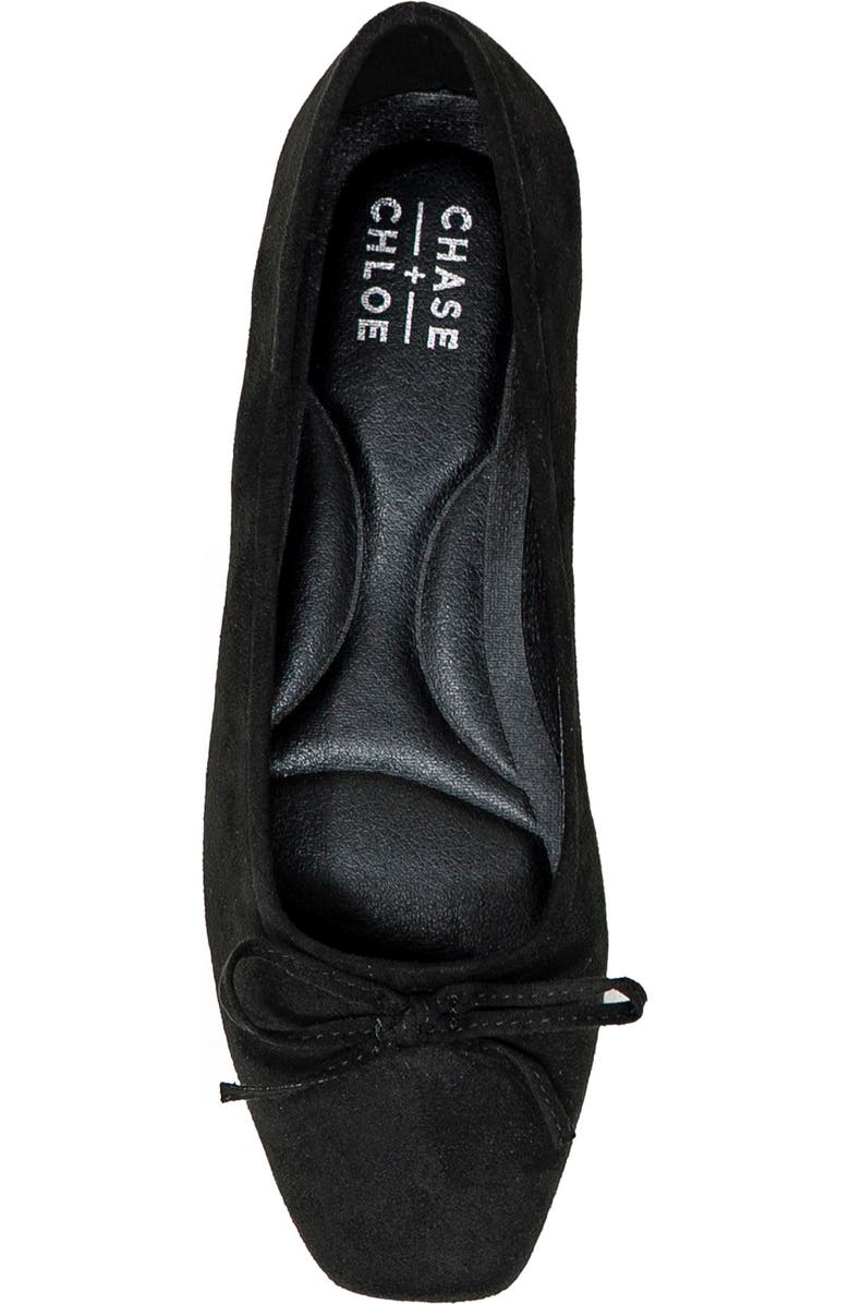 CHASE AND CHLOE Bow Ballet Flat, Alternate, color, Black