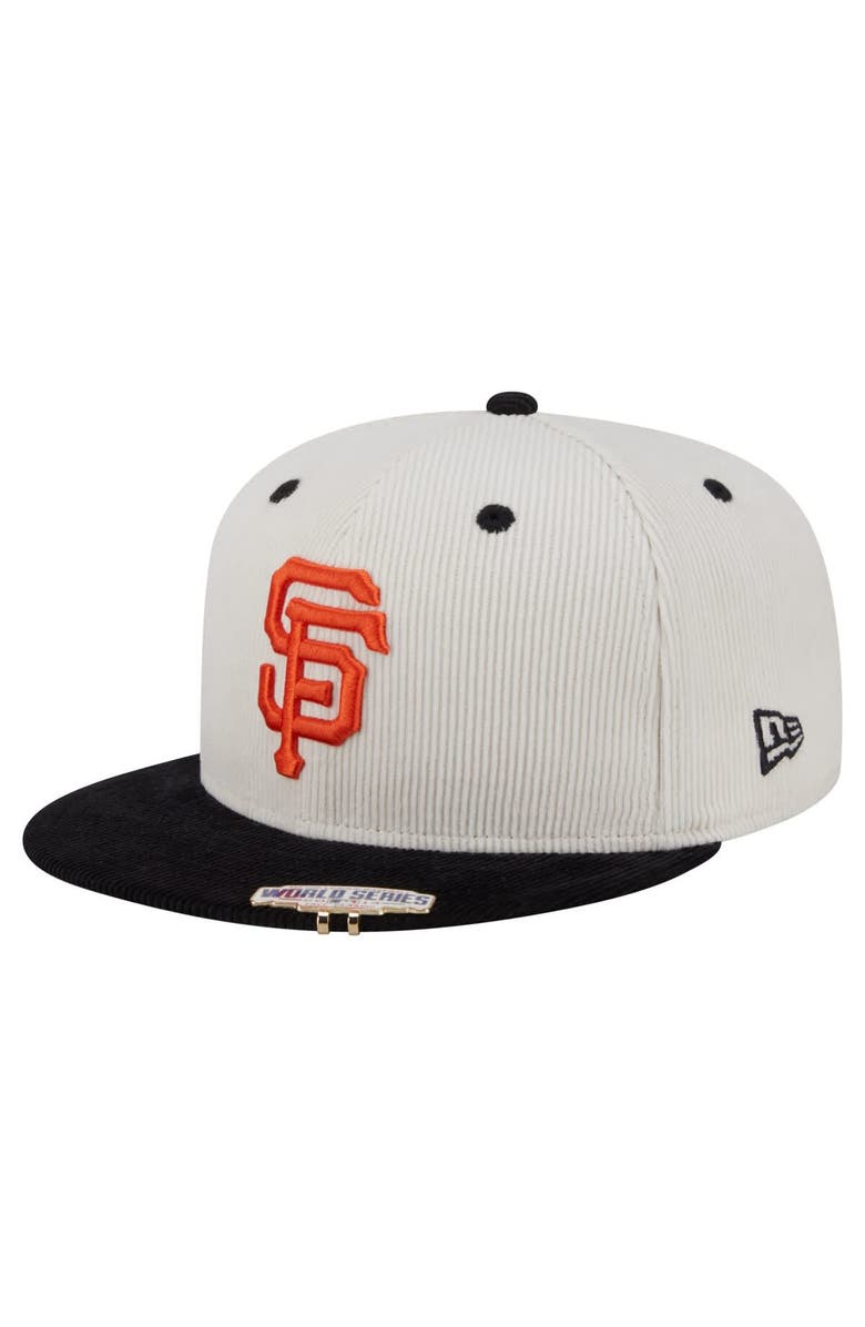 New Era Men's New Era Cream/Black San Francisco Giants Two-Tone Corduroy 59FIFTY Fitted Hat, Alternate, color, 