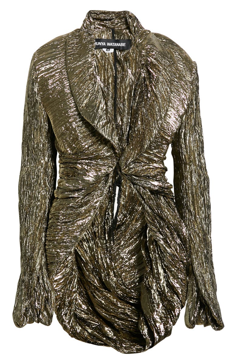 Junya Watanabe Crinkled Metallic Taffeta Jacket, Alternate, color,