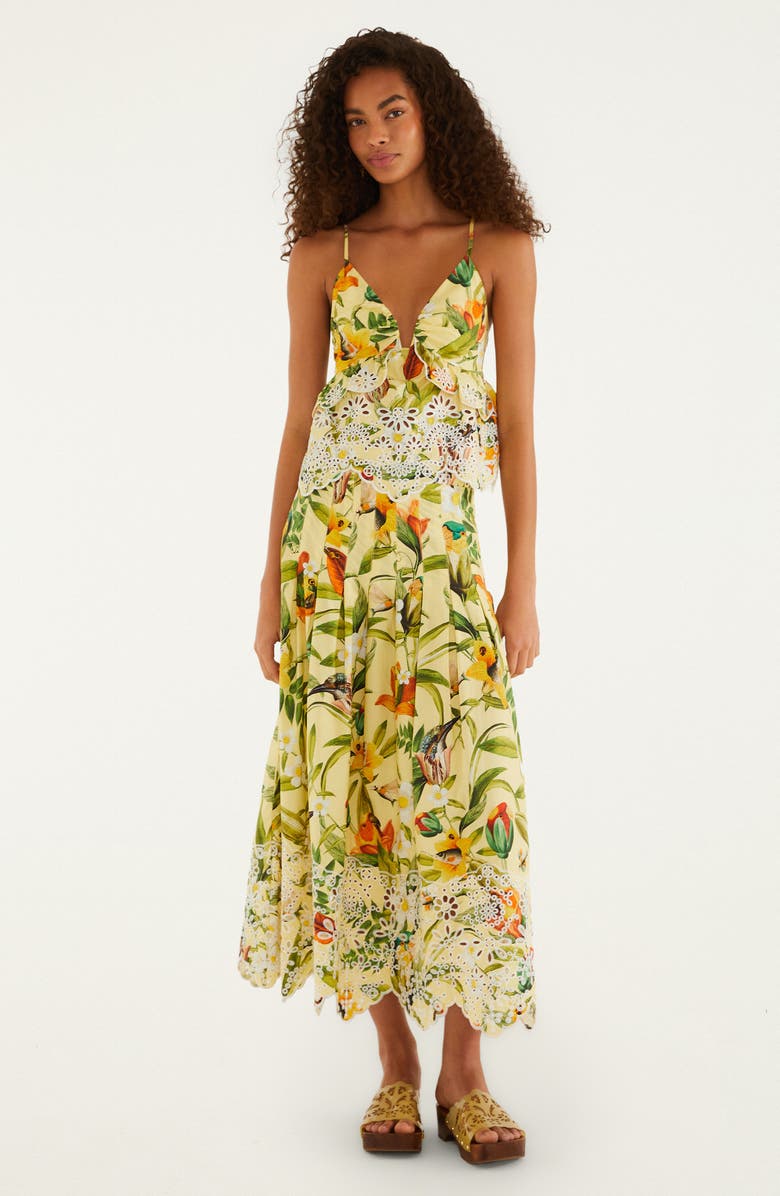 FARM Rio Brasil Collage Maxi Skirt, Alternate, color, Brasil Collage Soft